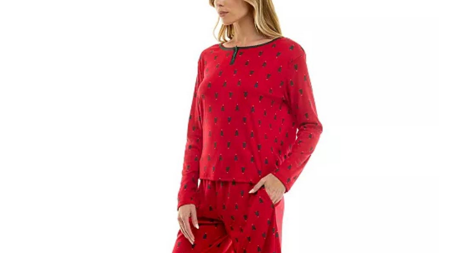 ROUDELAIN Christmas Pajama Top RED L