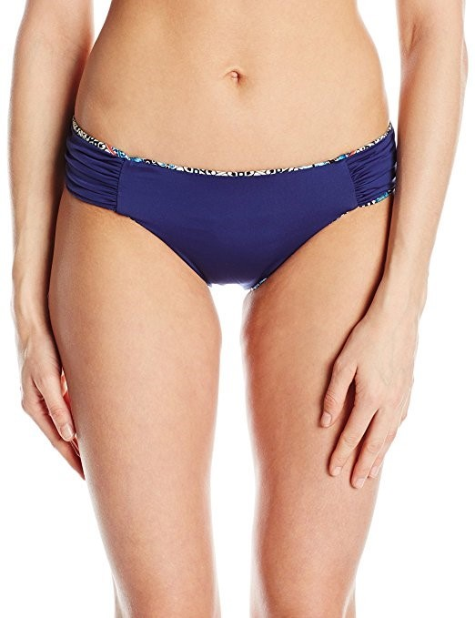LUCKY BRAND Nomad Chevron Reversibile Side Sash Hipster Bikini Bottom New BLUE L