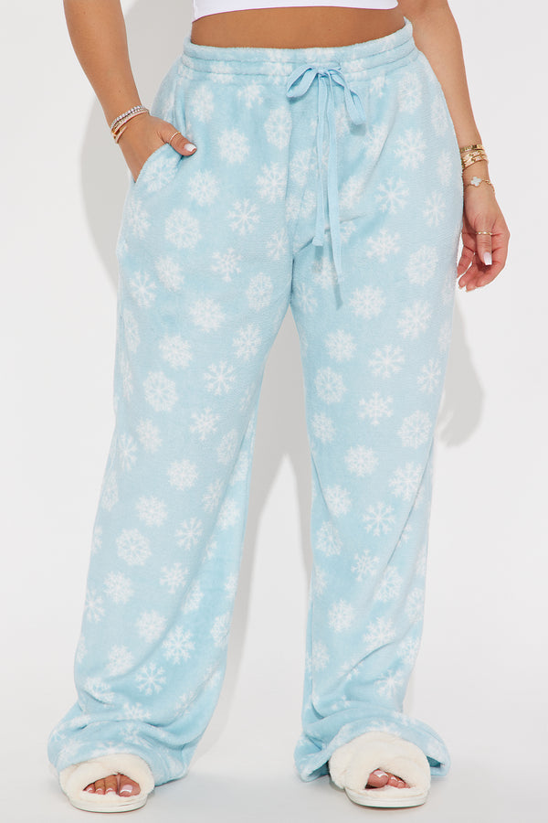 CHARTER CLUBSnowflake Dreams Plush PJ Pants LIGHT BLUE XL
