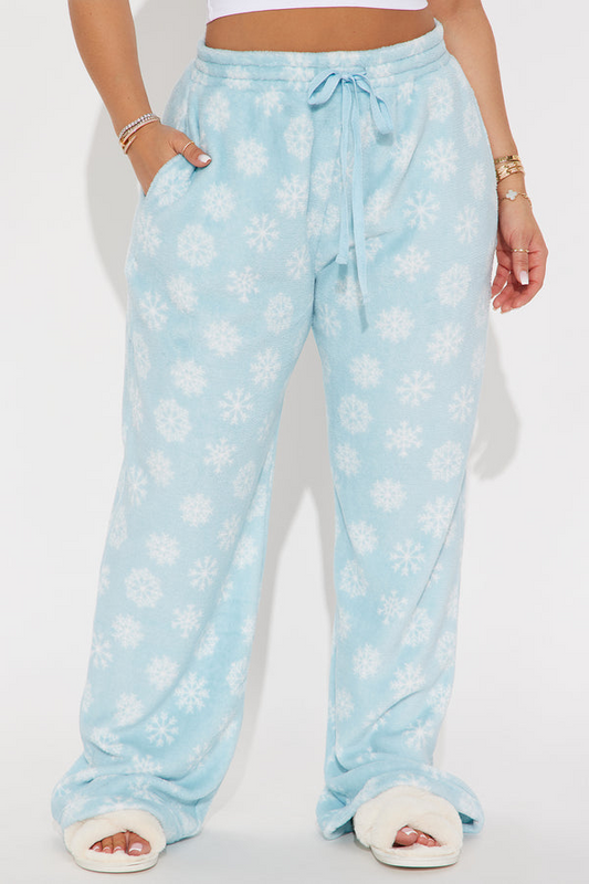 CHARTER CLUBSnowflake Dreams Plush PJ Pants LIGHT BLUE XL