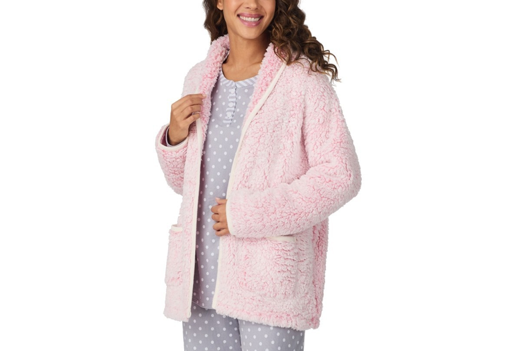 CUDDL DUDS Snuggle Up Sherpa Cardi PINK M