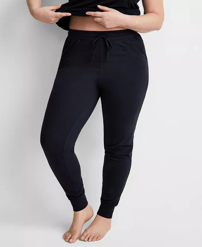 STATE OF DAY Jogger Pajama Pants Deep Black BLACK XL