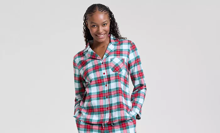 HOLIDAY LANE Merry Plaid Cotton Pajama Pants MERRY PLAID M