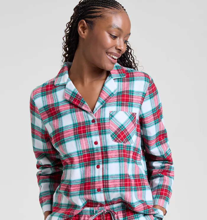 HOLIDAY LANE Merry Plaid Cotton Pajama Pants MERRY PLAID M