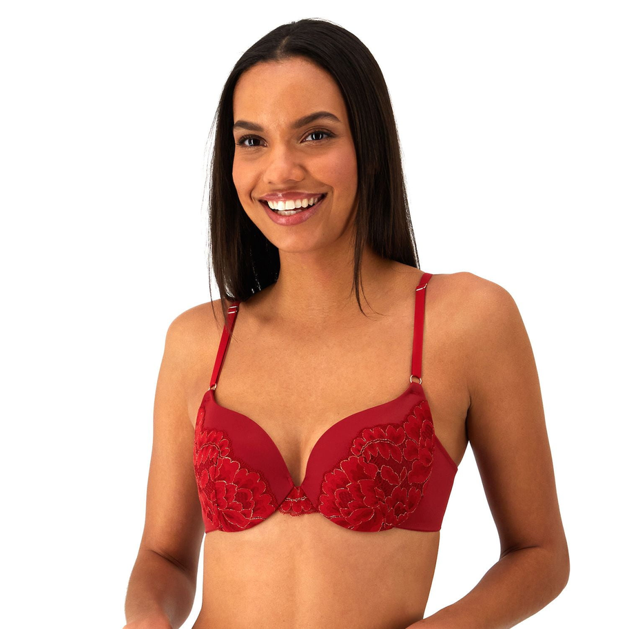 MAIDENFORM Push Up & In Underwire Bra RED ROSE GOLD 36C
