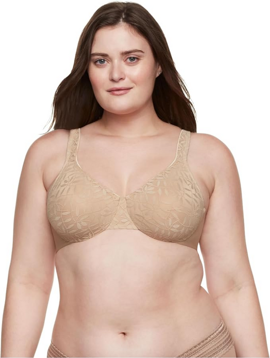 OLGA Sheer Leaves Minimizer Bra FRENCH TOAST 40C