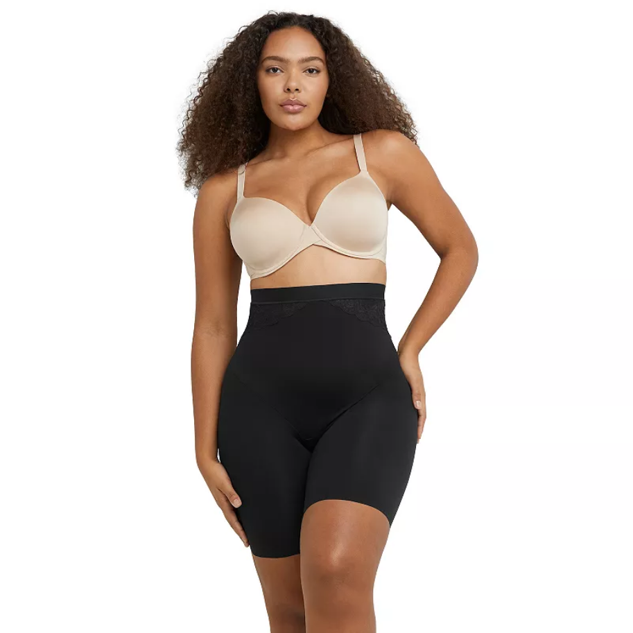 MAIDENFORM Sleek Smoother Hi-Waist Shorty BLACK XL