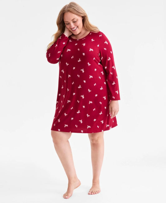 CHARTER CLUB Nightwear and sleepwear chemise Long sleeve RED M