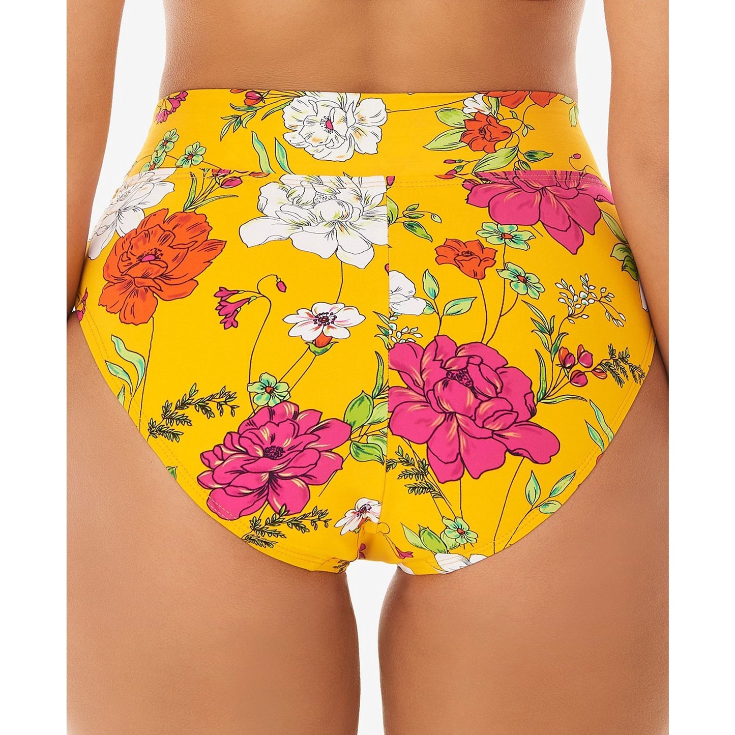 SKINNY DIPPERS Swimwear Control Bathing Suit Swim Bottom Separate FLORAL L