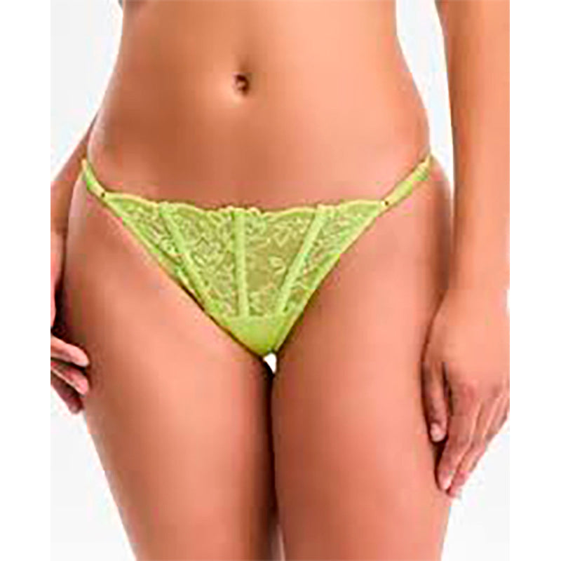 I.N.C Metallic Lace Thong Underwear GREEN XL