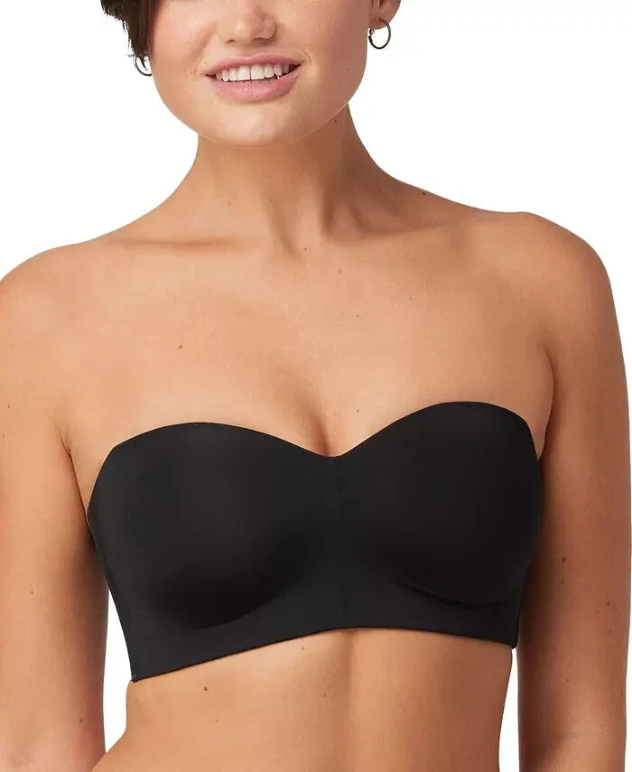 NWD MAIDENFORM Women's Pure Comfort Wireless Strapless Bandeau Bra BLACK L
