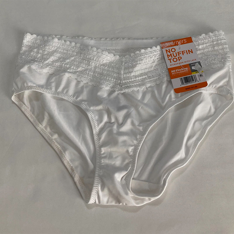 Warner's  No Pinching No Problems Dig-Free Comfort Waist with Lace White M