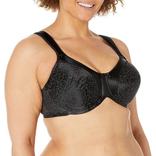 Bali Satin Tracings Minimizer Underwire Bra Black 40D