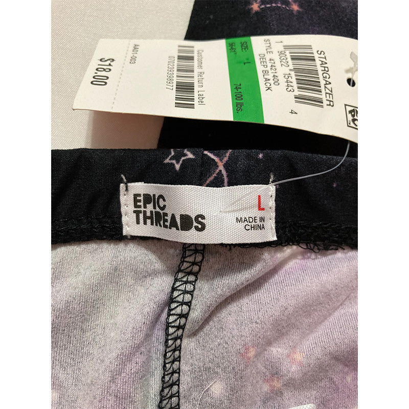Epic Threads Big Girls' Galaxy-Print Leggings Black Large 14