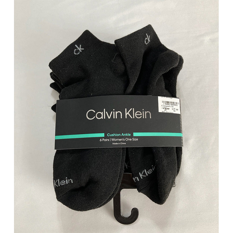 Calvin Klein 6 Pack Crew Socks Black One Size