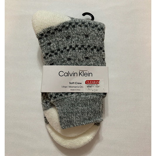 Calvin Klein Soft Crew Socks Grey One Size