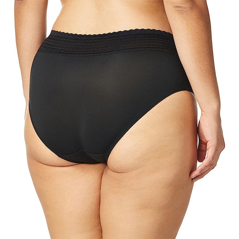 Warner's No Pinching No Problems Dig-Free  with Lace Microfiber Hipster Black 3XL