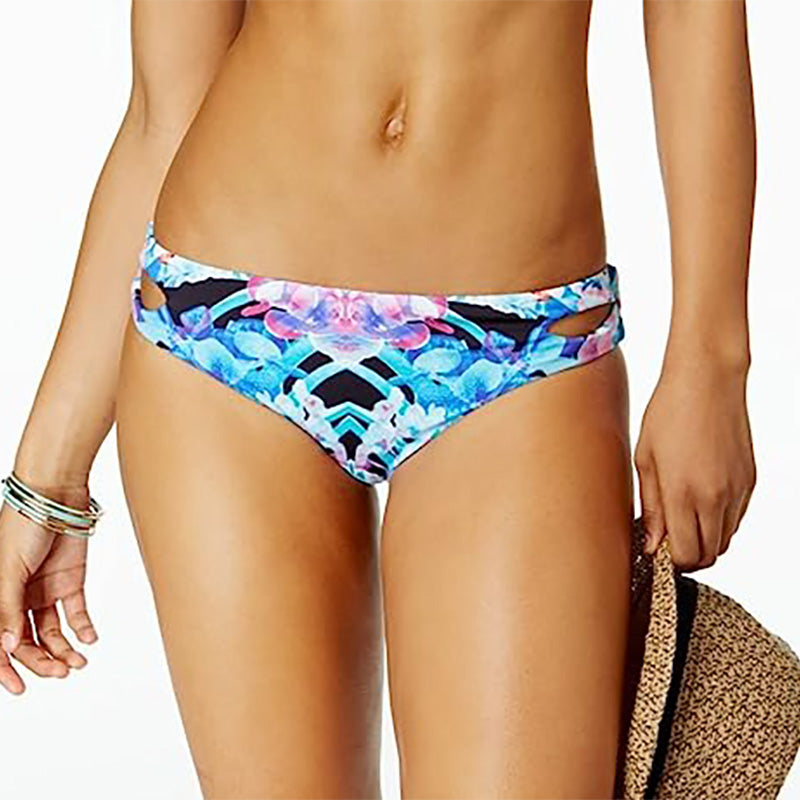 Bar III  Hot Tropic Keyhole Hipster Swim Bottom Separates Blue S