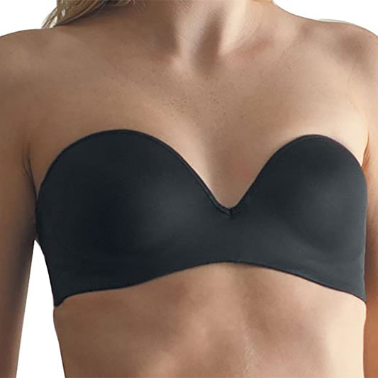 Carnival Seamless Mold Low Plung Bandeau Bra Black 34D
