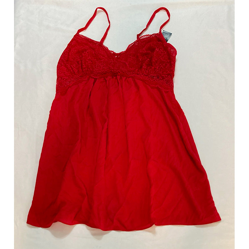 INC Plus Size Lace Chiffon Nightgown Red 2X