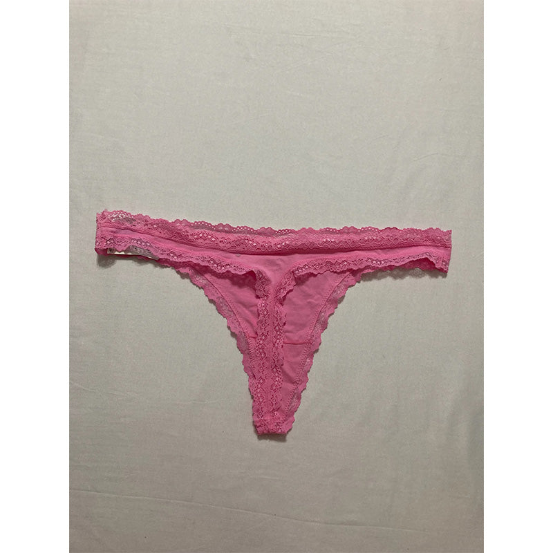 Jenni Women's Lace-Trim Thong Pink XL