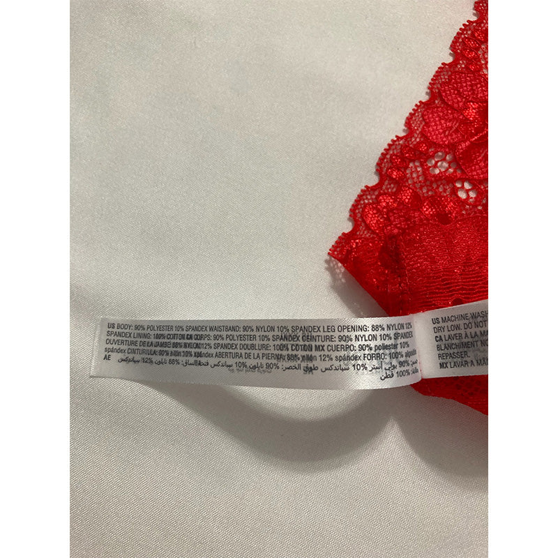 Jenni Lace-Trim Thong Underwear Papaya Punch 3XL