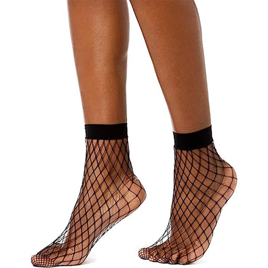 INC Fishnet Ankle Socks Black M
