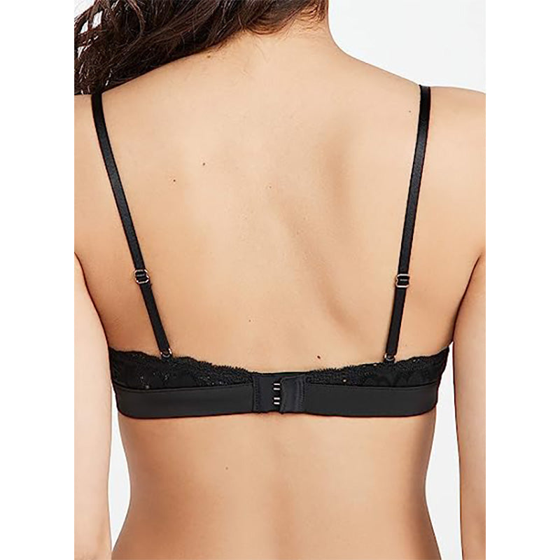 Calvin Klein Underwear Hibiscus Lace Unlined Triangle Bra Black S