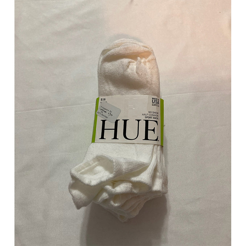 Hue Massaging No Show 6 Pack Socks White One Size
