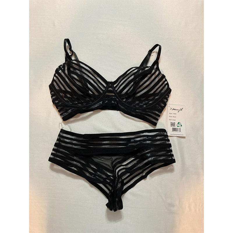 Dreamgirl Bra Set Black L