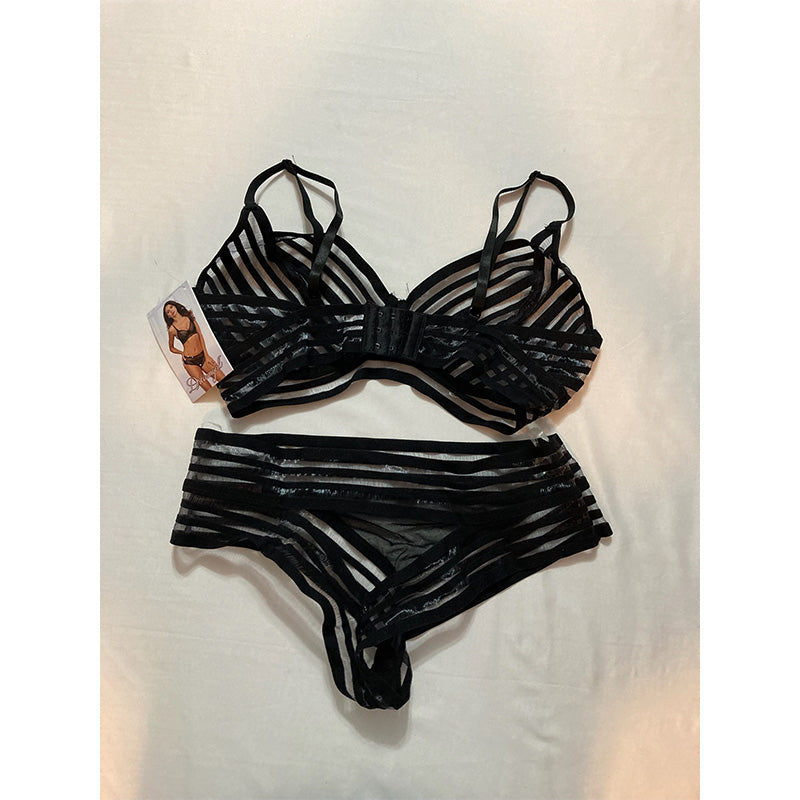 Dreamgirl Bra Set Black L